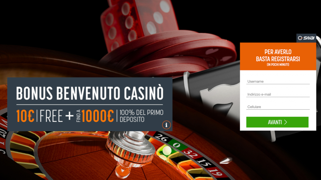 snai casino bonus senza deposito