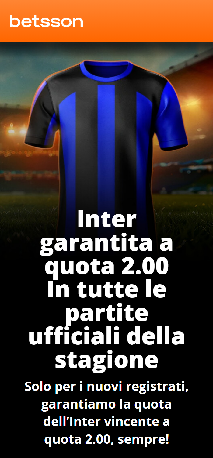 betsson bonus benvenuto inter maggiorata